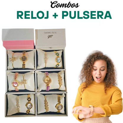 Set Reloj De Lujo Dama +Pulsera