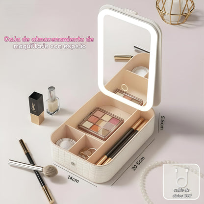 Estuche Maquillaje Portatil Espejo LED