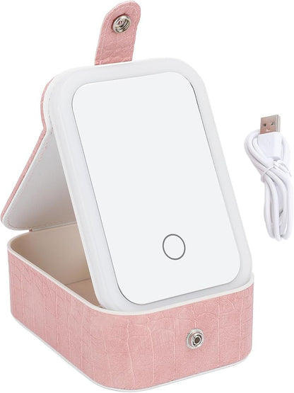 Estuche Maquillaje Portatil Espejo LED