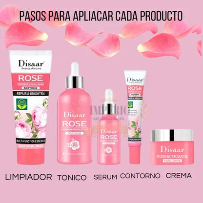 Kit Facial Disaar Rose Ceramide 5 Piezas