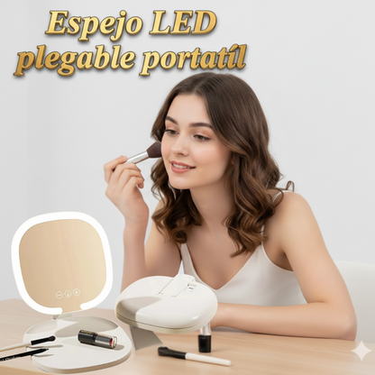 Espejo Luz LED Plegable Portátil