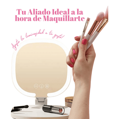 Espejo Luz LED Plegable Portátil