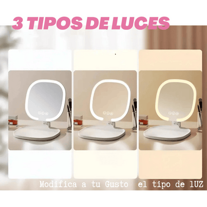 Espejo Luz LED Plegable Portátil