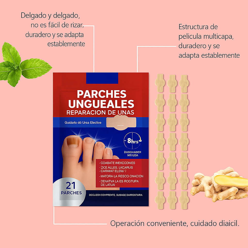 Pack 21 Parches Reparadores Uñas Hongo