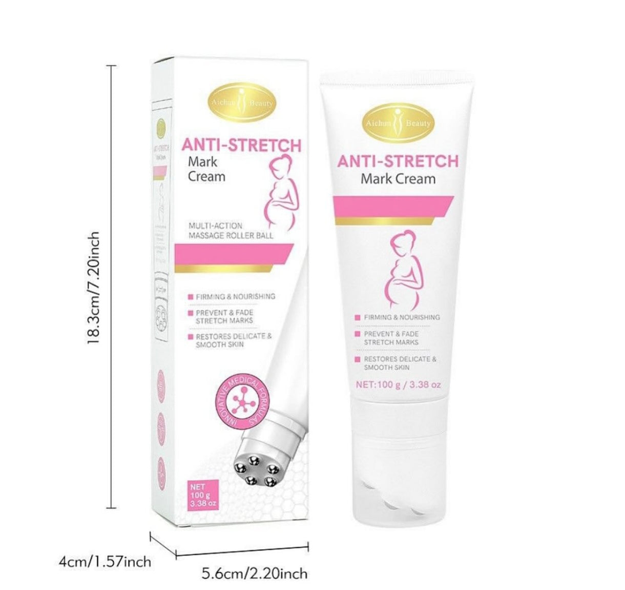 Crema Antiestrías Con Masajeador Roller