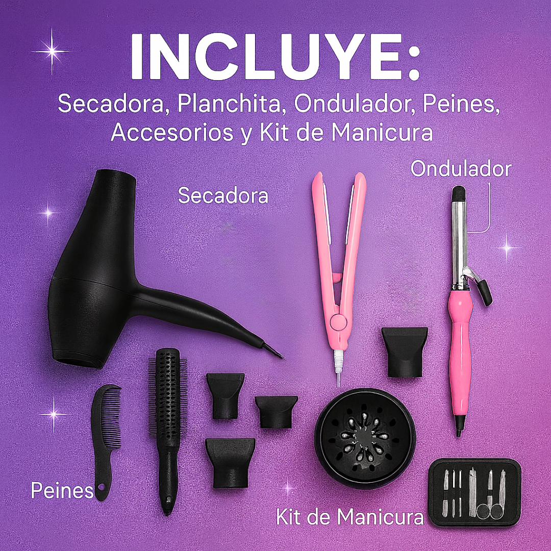Kit Secado Alisado Cabello Y Manicura