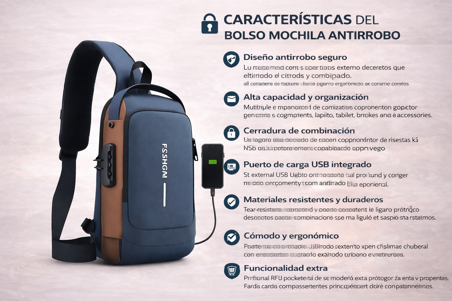 Bolso Mochila Antirobo