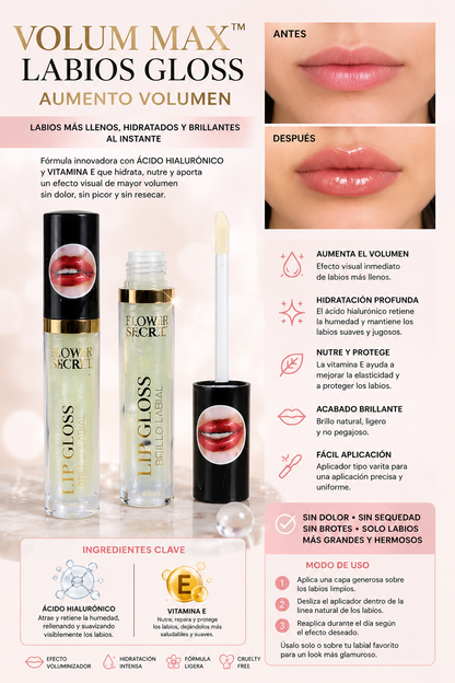 volumax™ labios gloss aumento volumen