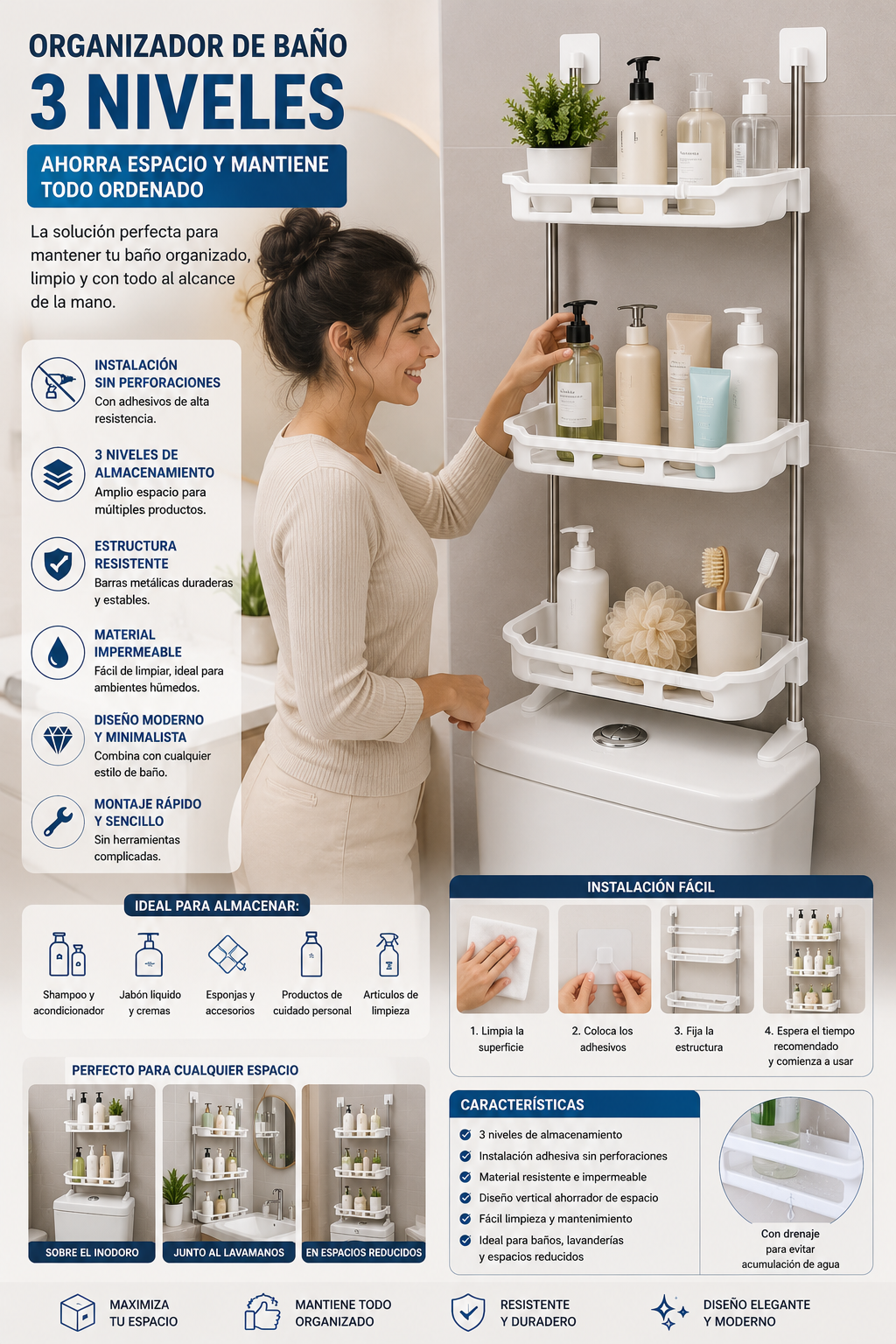 Organizador de Baño 3 Niveles