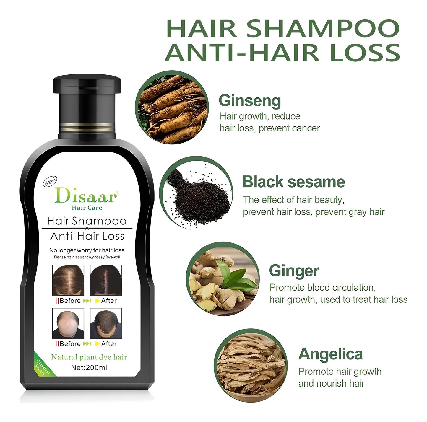 Shampoo Jabón Anti Caída Cabello Disaa