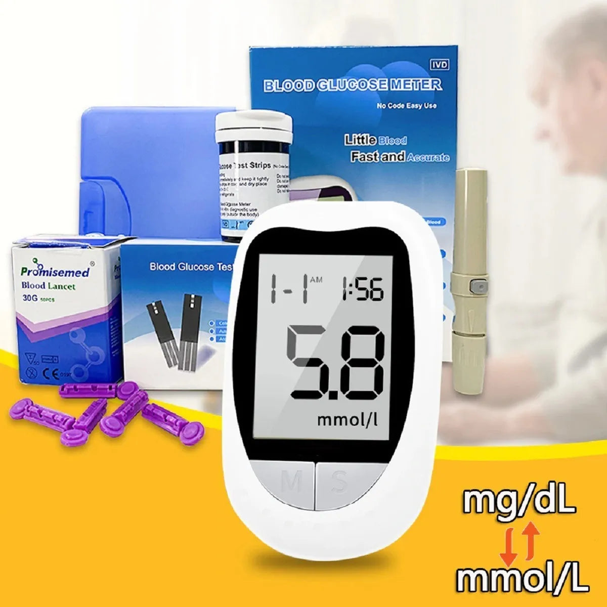 Glucometro Digital Medidor De Glucosa