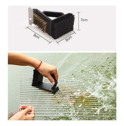 pack 3 Cepillos Para Parrilla 3 en 1