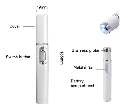 Bolígrafo luz azul removedor de acné
