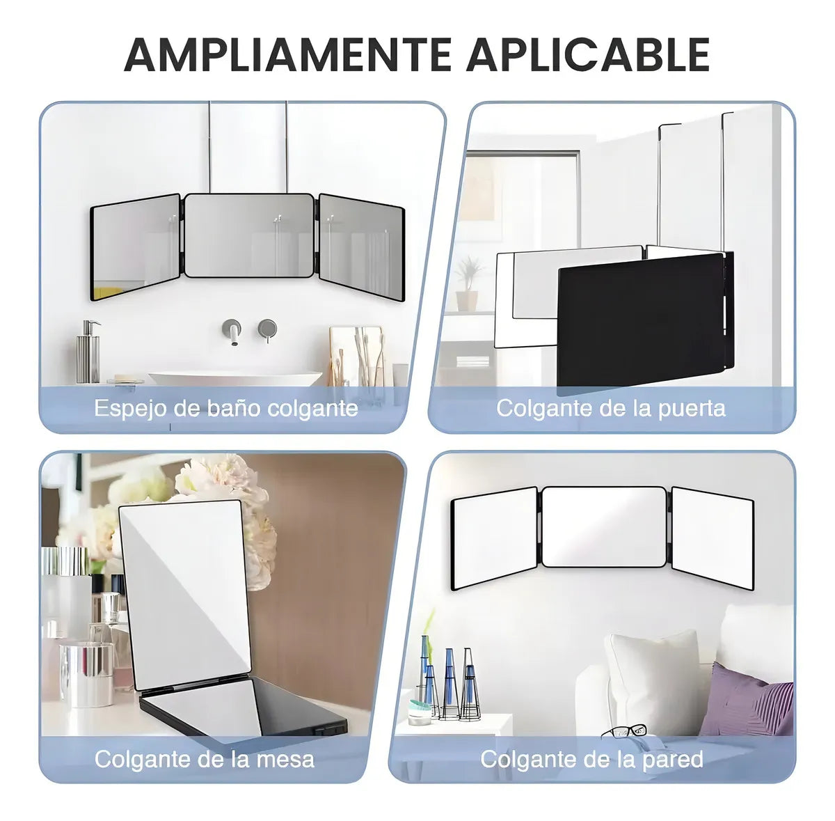 Espejo de 3 Vías de Corte de Pelo